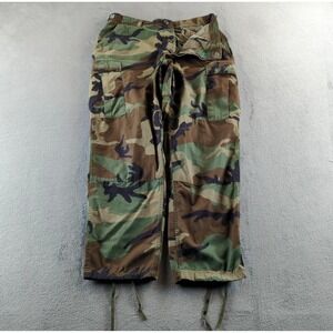 USGI BDU Pants Mens Medium Regular Woodland Camo Ripstop Cargo Propper Hem Ties